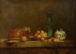 オリーブの瓶のある静物、1760